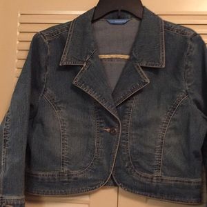 Vintage Dockers 40 Cropped Jean Jacket 3/4 sleeves